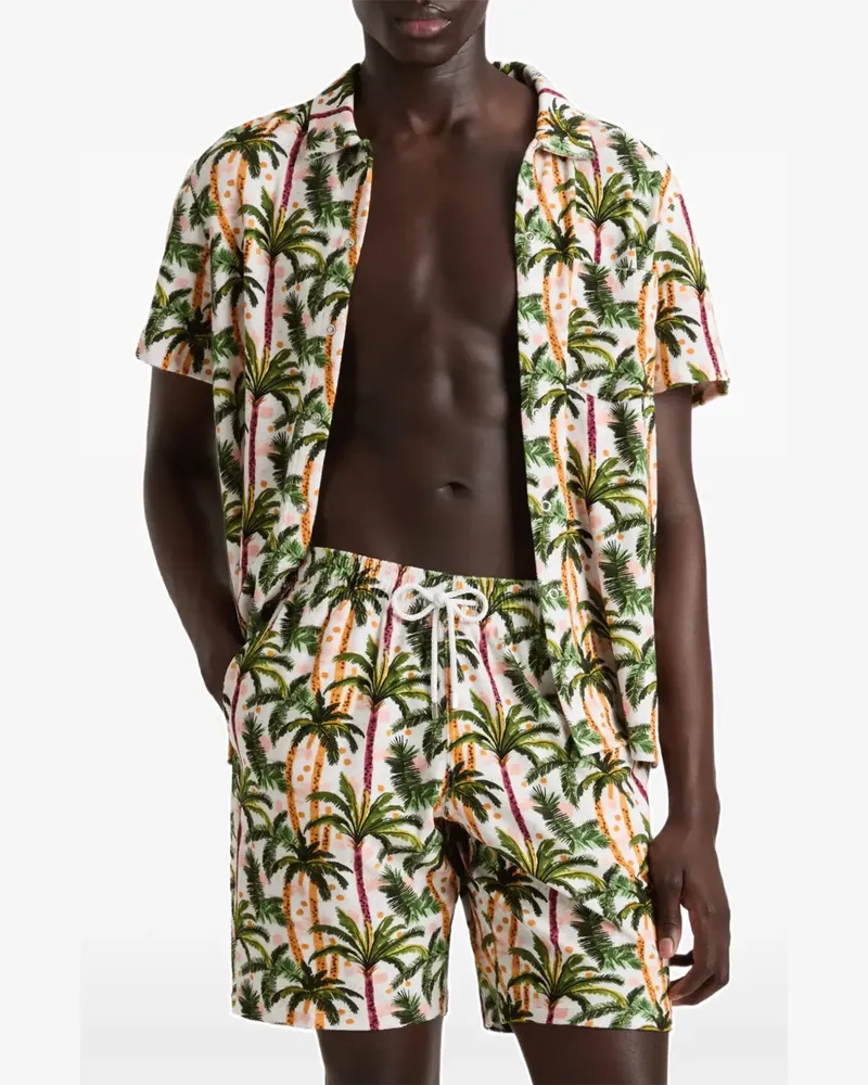 Vilebrequin Terry Shorts mit Palmen-Print - Weiß Weiß
