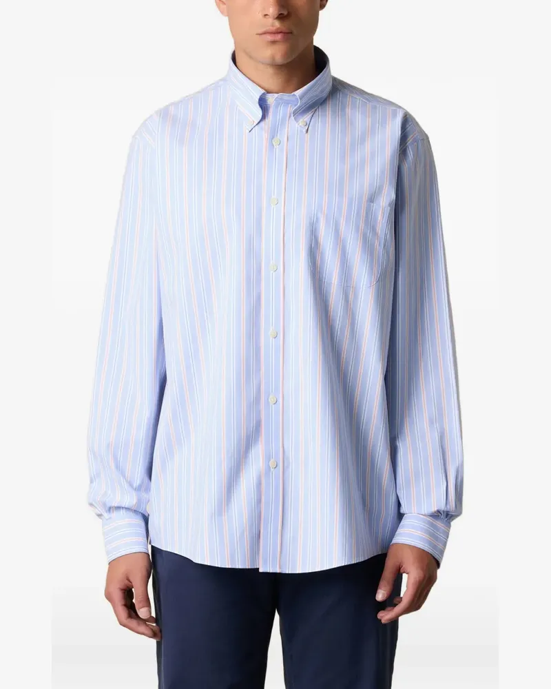 Brooks Brothers Gestreiftes Hemd mit Knopfleiste - Blau Blau