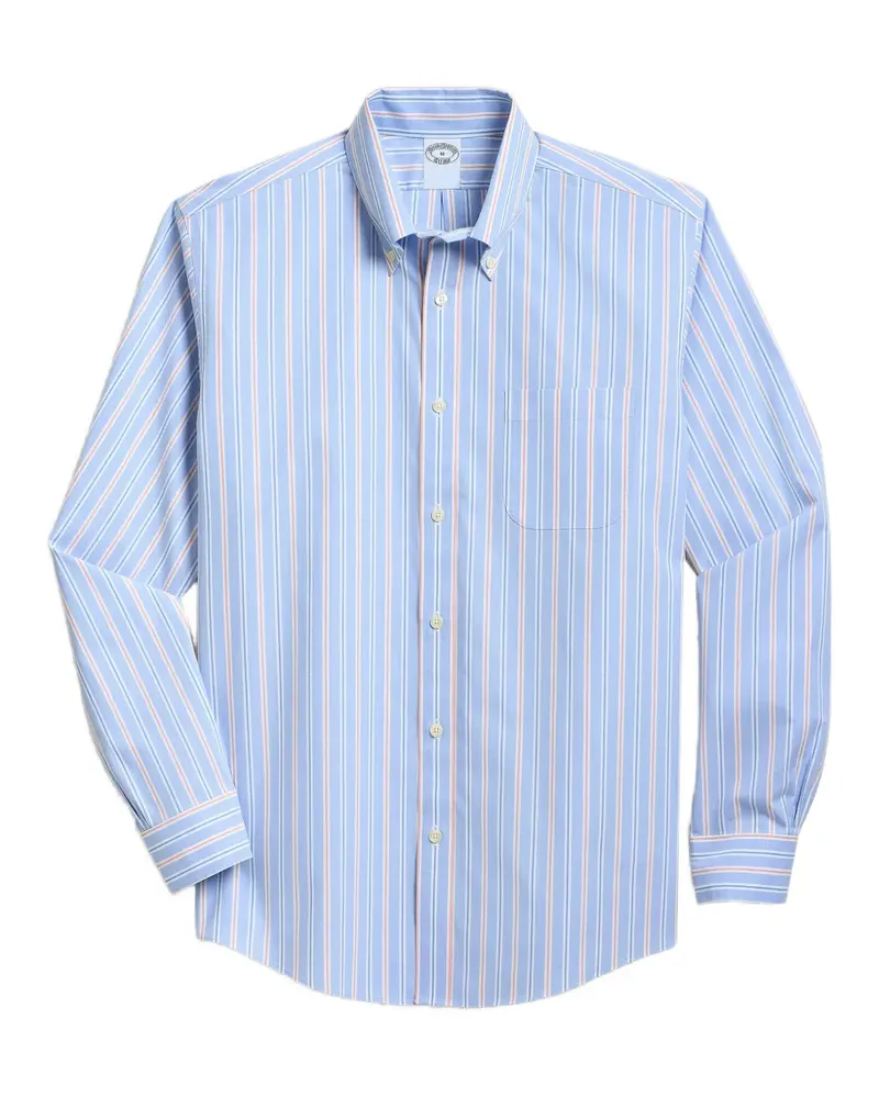 Brooks Brothers Gestreiftes Hemd mit Knopfleiste - Blau Blau