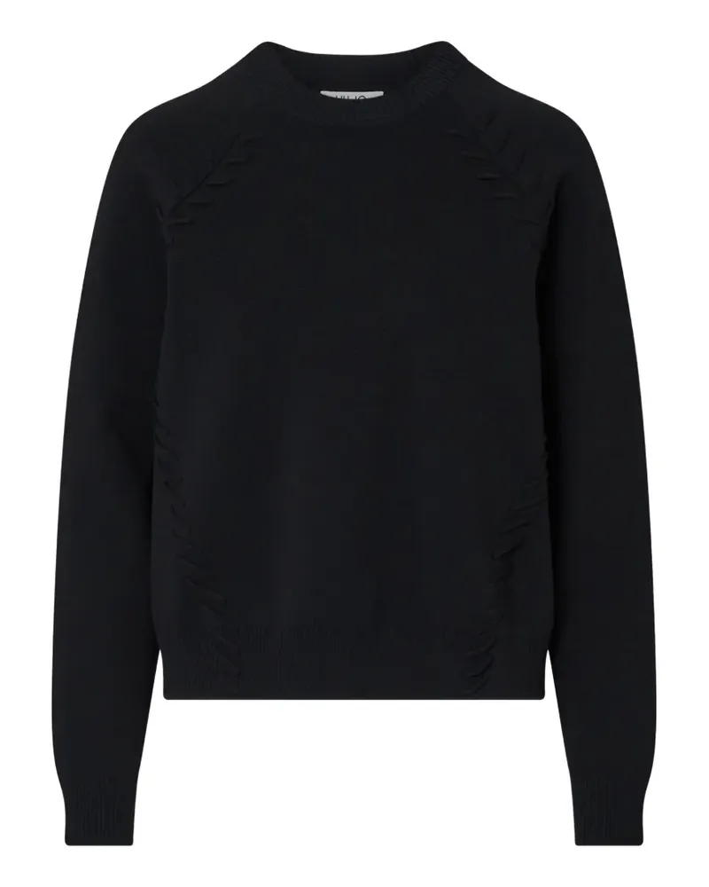 Liu Jo boxy sweater with braided details - Schwarz Schwarz