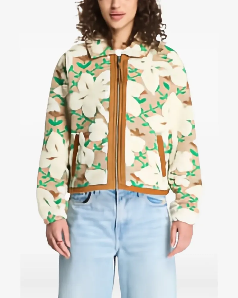 Napapijri T-Bloom floral-print fleece jacket - Nude Nude