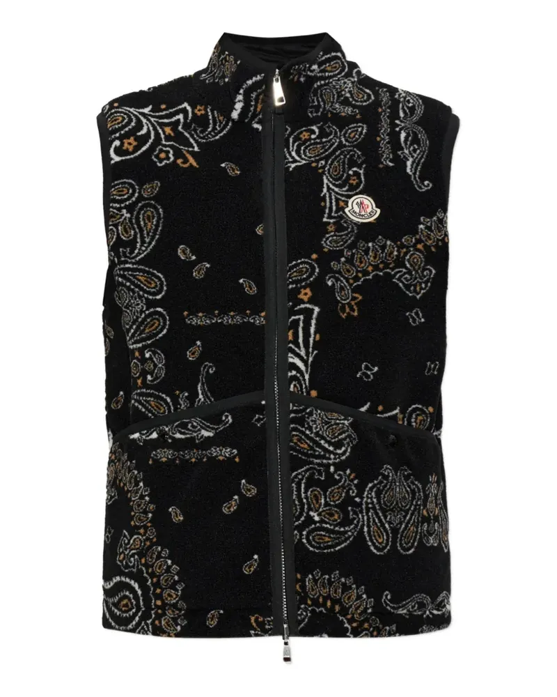 Moncler reversible paisley-print gilet - Schwarz Schwarz