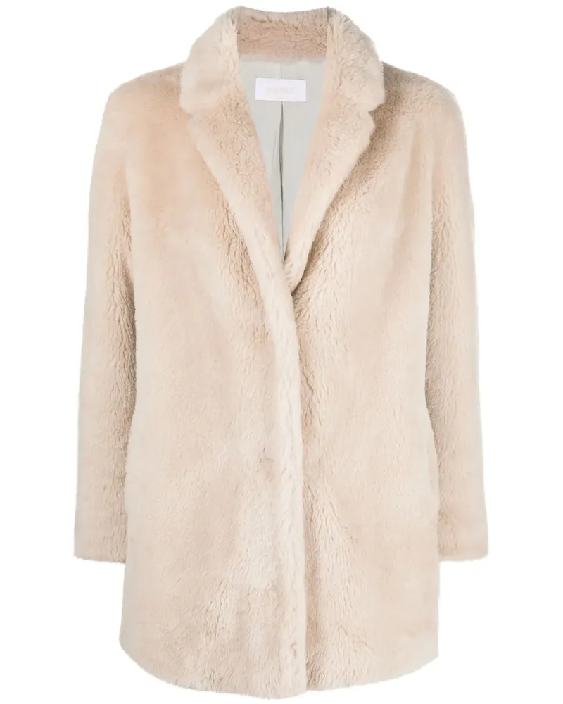 Yves Salomon Mantel mit Shearling - Nude Nude