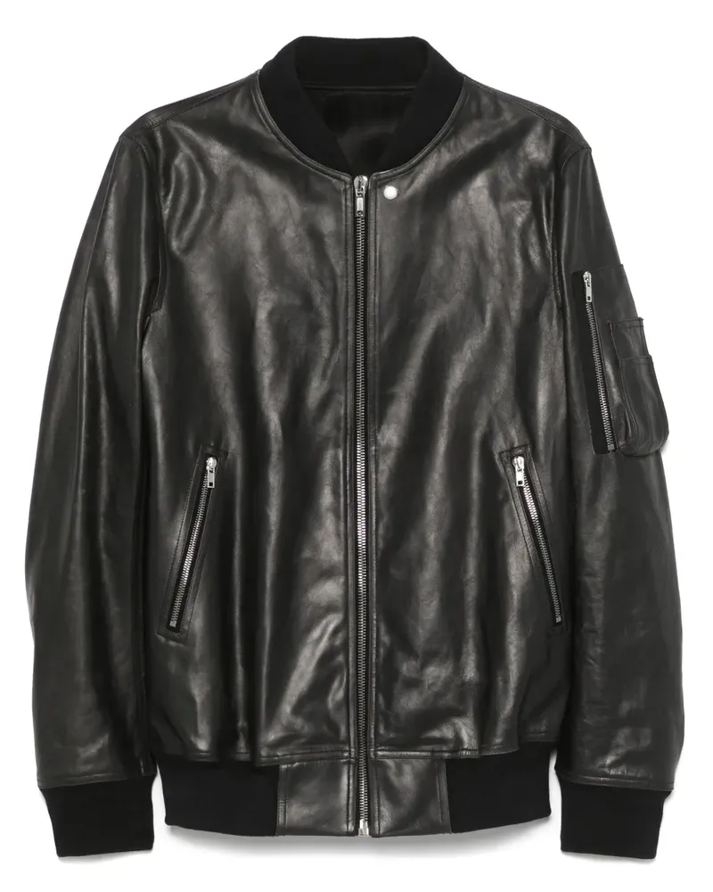 Rick Owens Klassische Lederjacke - Schwarz Schwarz