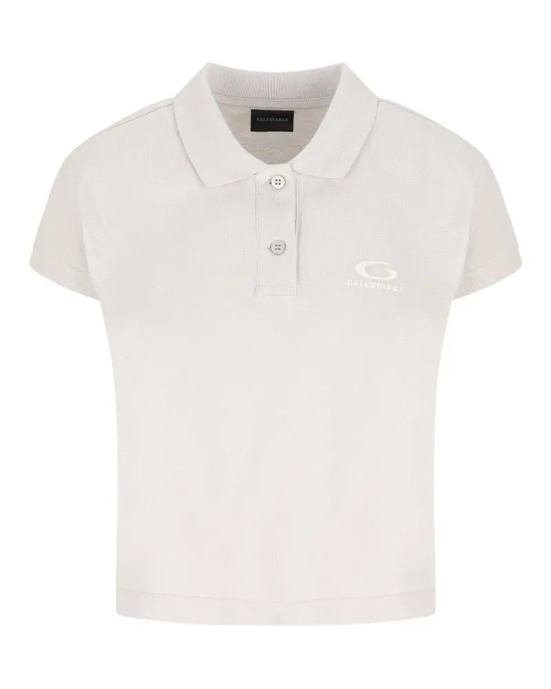 Balenciaga logo-embroidery polo shirt - Nude Nude