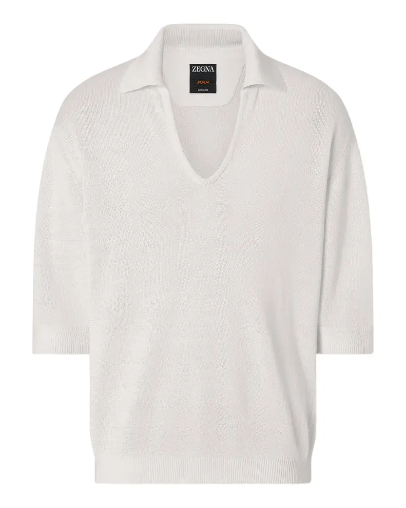 Ermenegildo Zegna Oasi Lino Poloshirt - Weiß Weiß