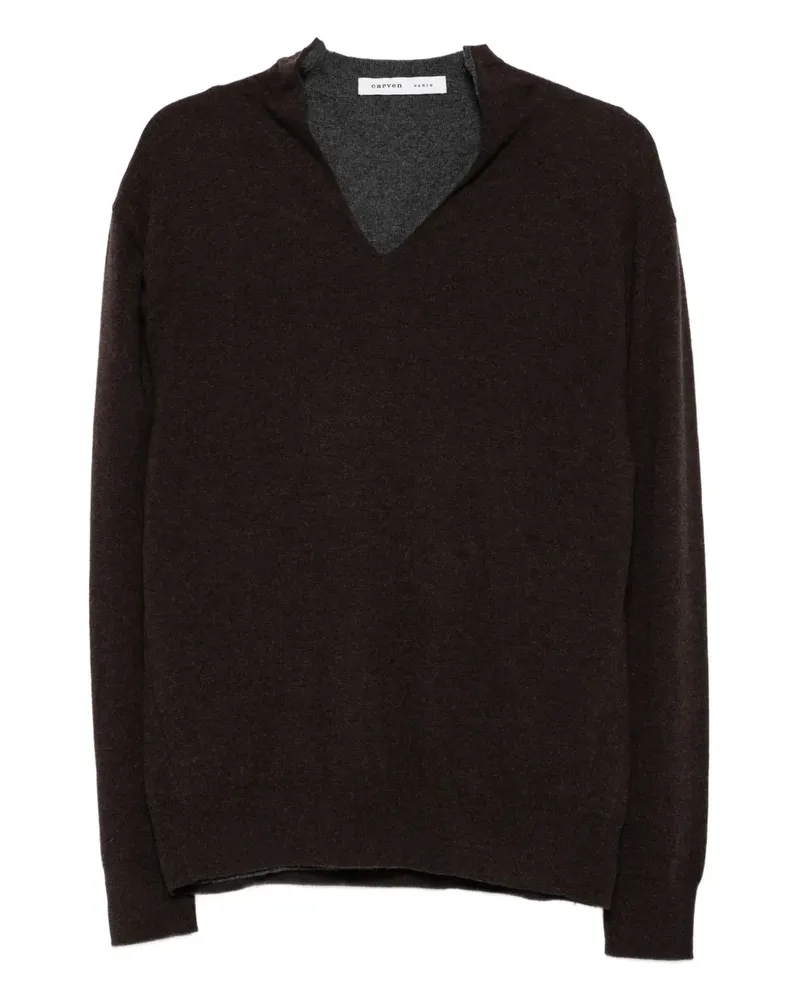 Carven Kaschmirpullover mit V-Ausschnitt - Braun Braun
