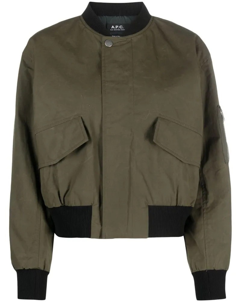 A.P.C. Cropped-Bomberjacke Grün