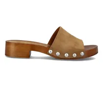 Mules aus Wildleder - Nude