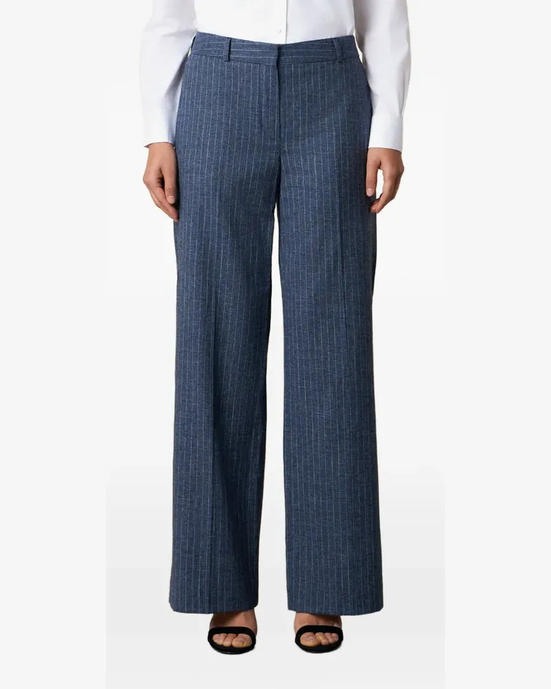 Brooks Brothers wide-leg pinstripe trousers - Blau Blau