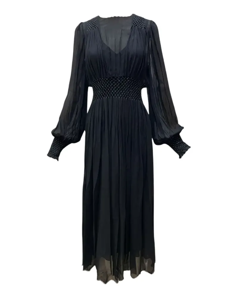 Zimmermann Ascent smocked midi dress - Schwarz Schwarz