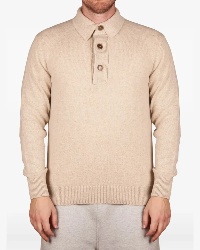 Filippo de Laurentiis long-sleeve knitted polo-collar sweater - Nude Nude