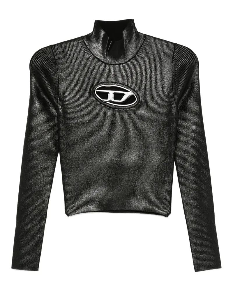 Diesel Gerippter Rollkragenpullover - Schwarz Schwarz