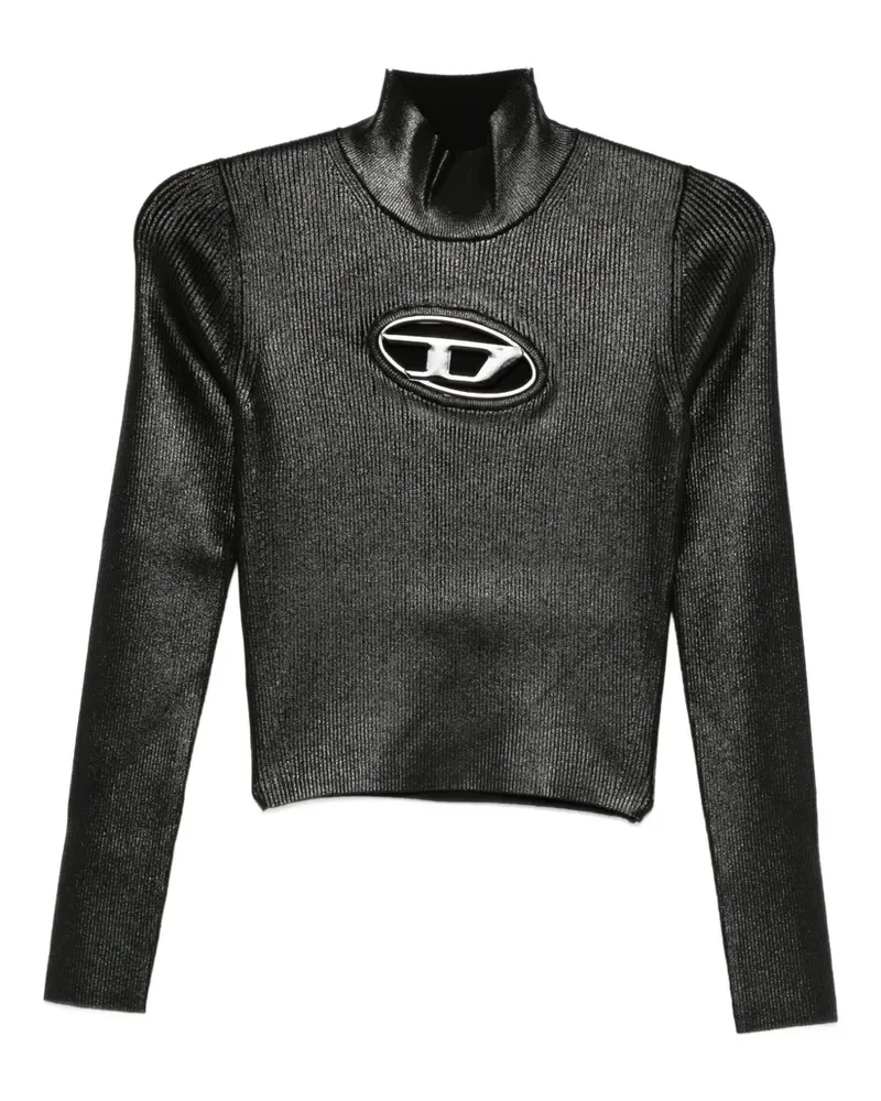 Diesel Gerippter Rollkragenpullover - Schwarz Schwarz