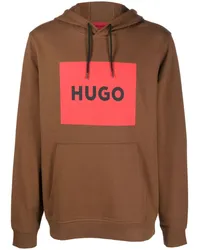 HUGO BOSS Hoodie mit Logo-Print Braun