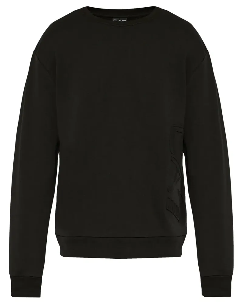EA7 Sweatshirt mit Logo-Prägung - Schwarz Schwarz