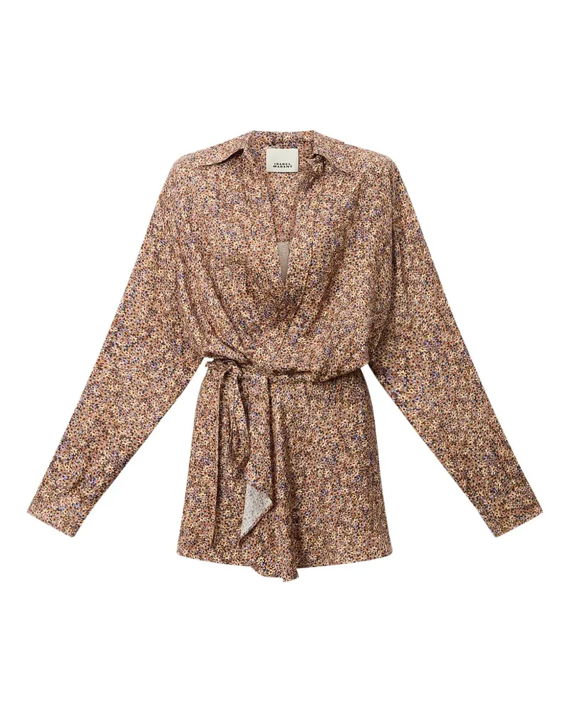 Isabel Marant Harmony Minikleid mit Blumenmuster - Braun Braun
