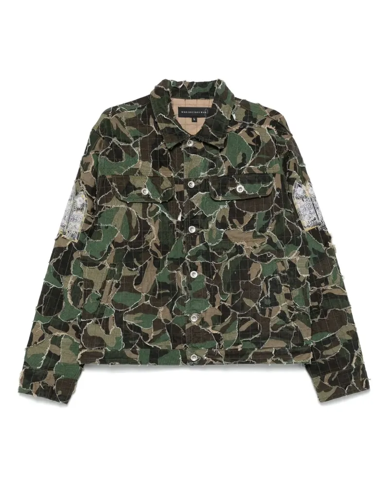 WHO DECIDES WAR Camo Trucker Jacke - Grün Grün