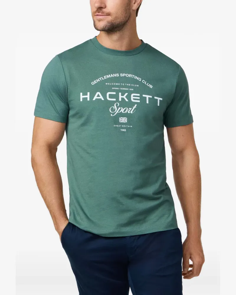 Hackett T-Shirt mit Logo-Print - Grün Grün