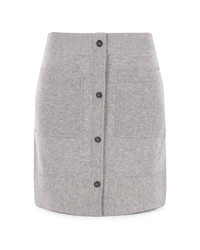 Totême buttoned cashmere skirt grey melange - Grau Grau