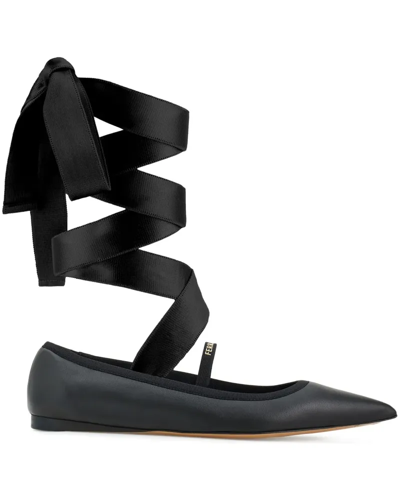 Ferragamo Ballerinas aus Leder - Schwarz Schwarz
