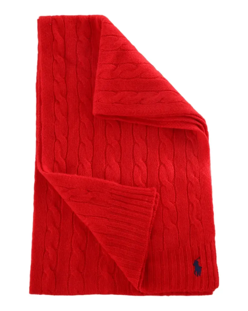 Ralph Lauren Schal mit Zopfmuster - Rot Rot