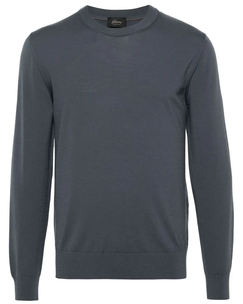 Brioni Fein gestrickter Pullover - Blau Blau