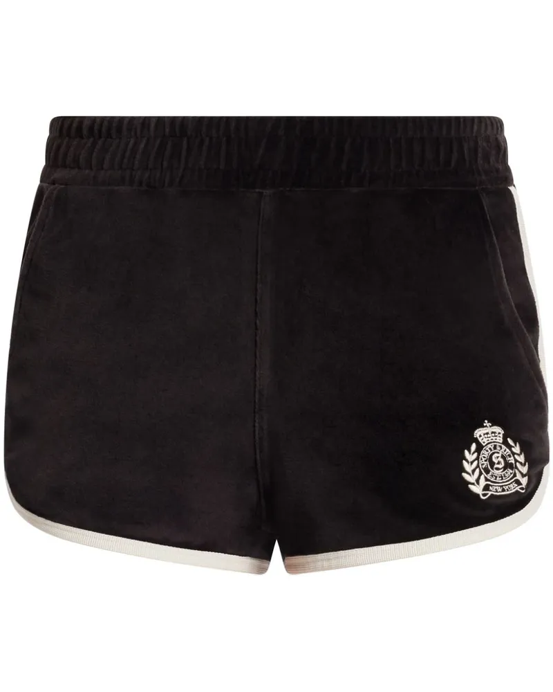 SPORTY & RICH Shorts mit Logo-Stickerei - Braun Braun