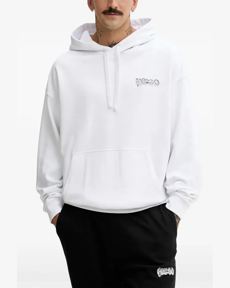 HUGO BOSS logo-print hoodie - Weiß Weiß