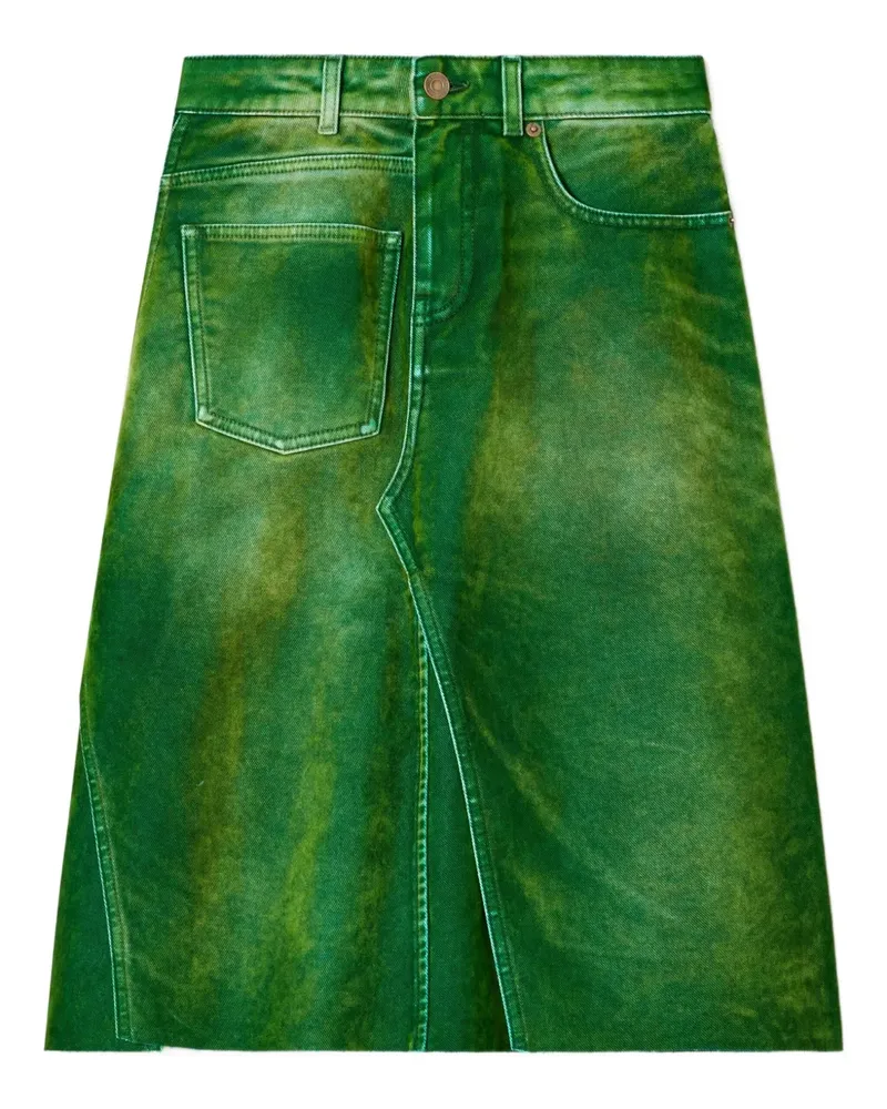 Tory Burch A-Linien-Rock in Jeansoptik - Grün Grün