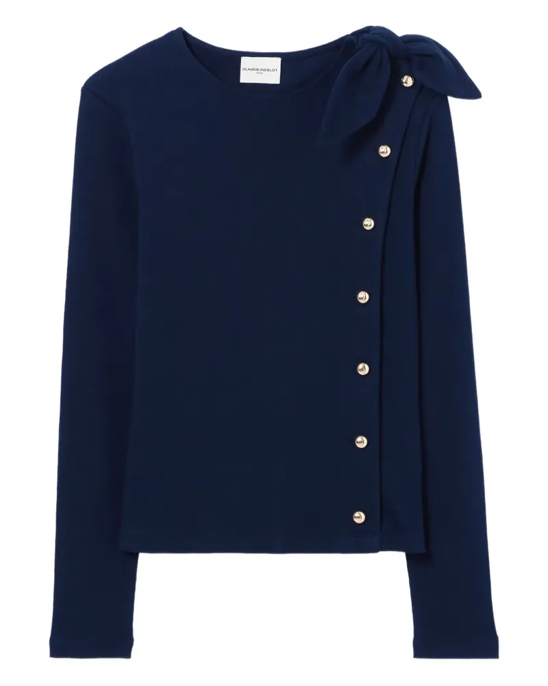 Claudie Pierlot tie-neck button-fastening top - Blau Blau