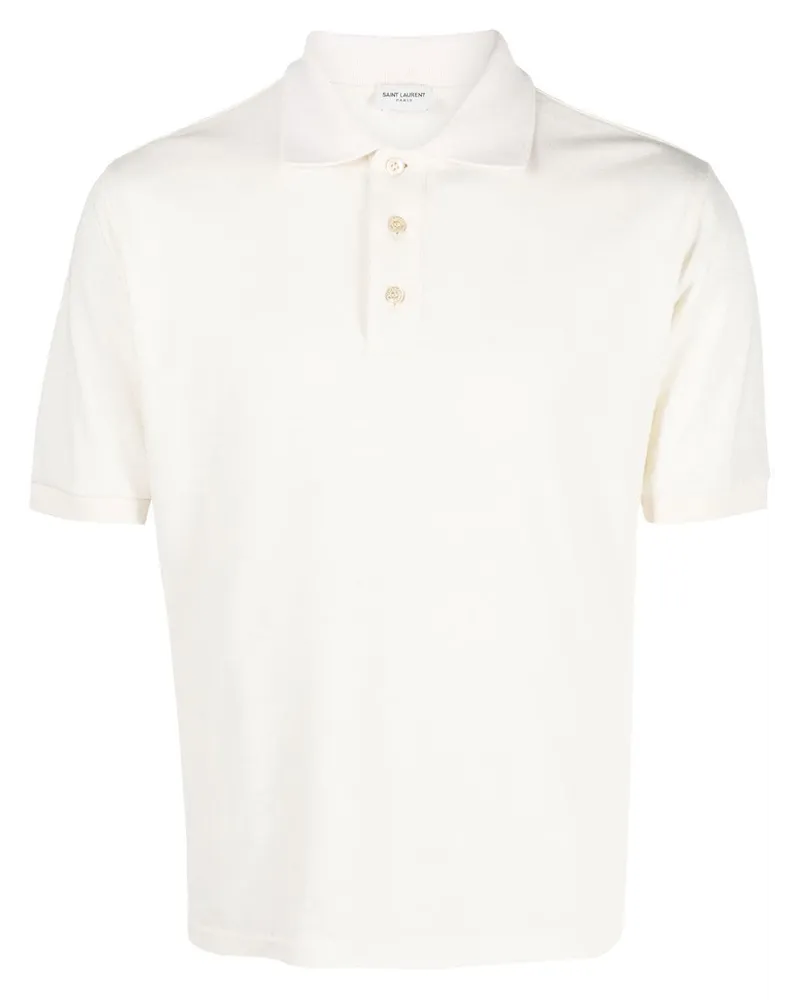 Saint Laurent Kurzärmeliges Poloshirt - Nude Nude