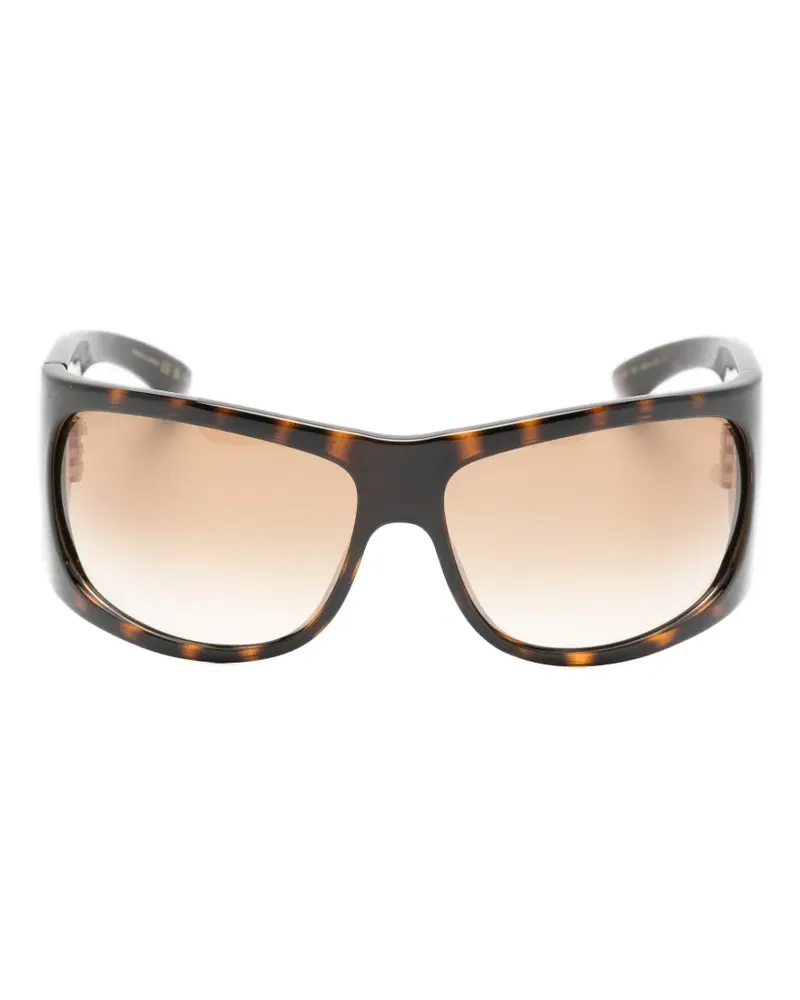 Gucci Double G tortoiseshell-effect sunglasses - Braun Braun