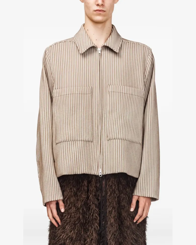 Song For The Mute patch-pocket cropped jacket - Nude Nude
