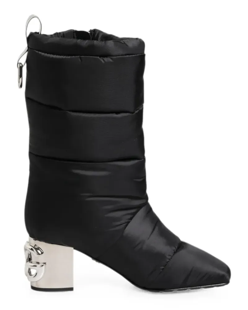 Dolce & Gabbana padded mid-calf logo-heel boots - Schwarz Schwarz