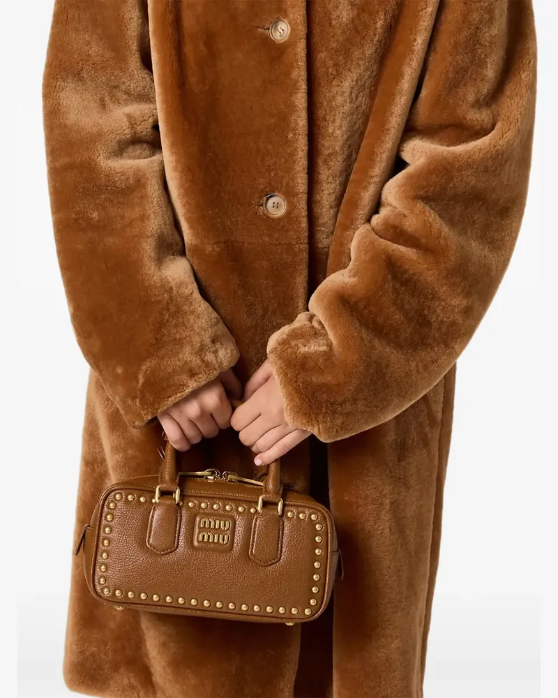 Miu Miu Arcadie Tasche mit Nieten - Braun Braun