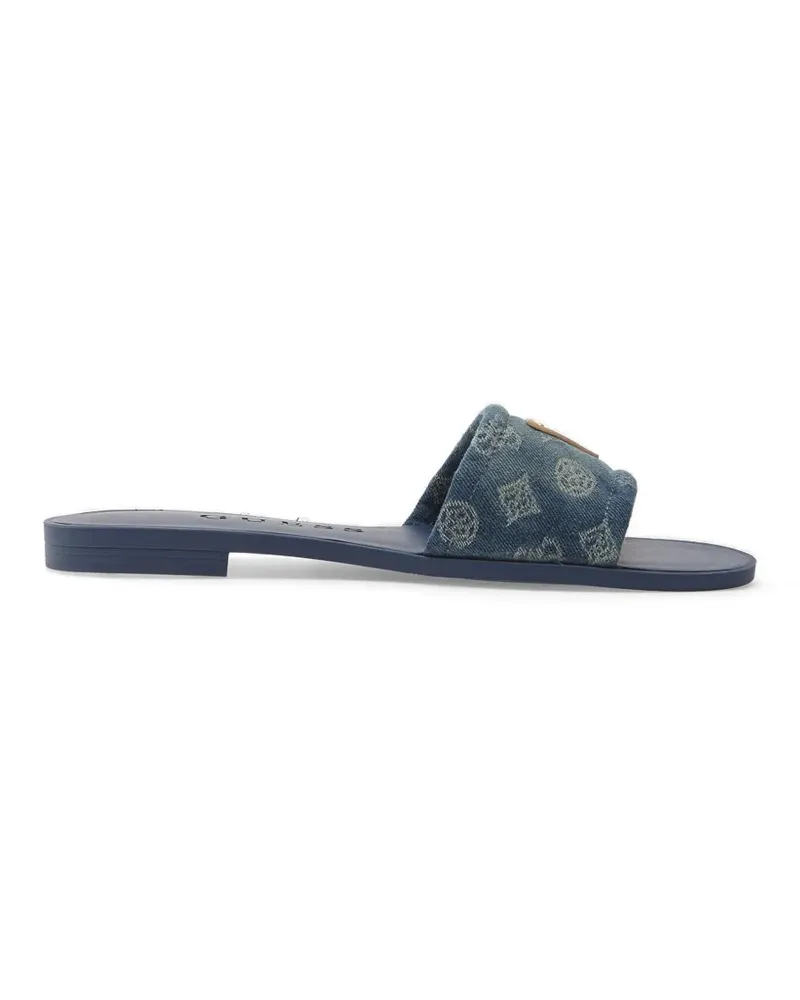 Guess Elysone Sandalen mit Monogramm-Print - Blau Blau