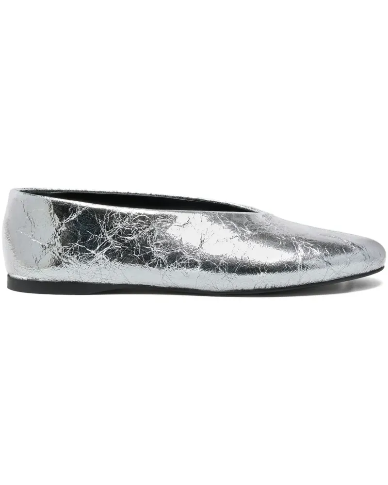 Proenza Schouler Tee Ballerinas in Knitteroptik - Silber Silber