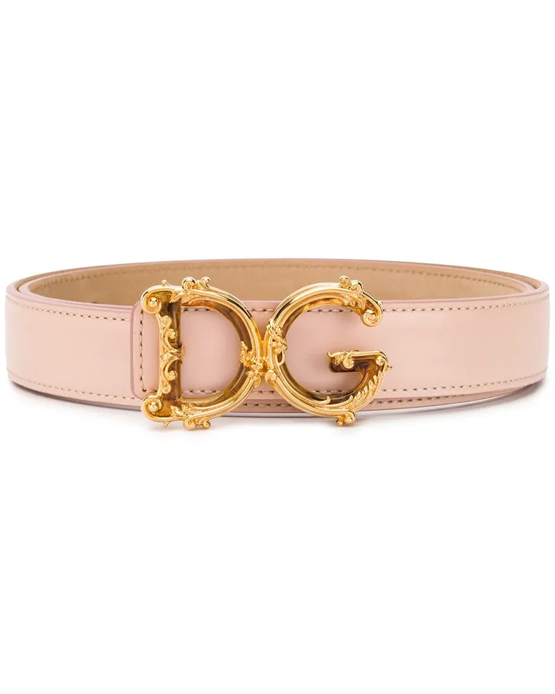 Dolce & Gabbana Gürtel mit barocker D&G-Schnalle - Rosa Rosa