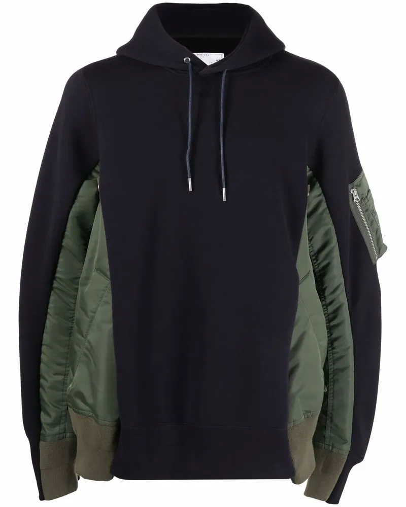Sacai Kapuzenjacke im Hybrid-Design - Blau Blau