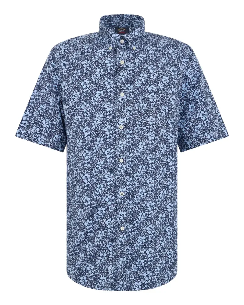 Paul & Shark floral-print short-sleeve shirt - Blau Blau