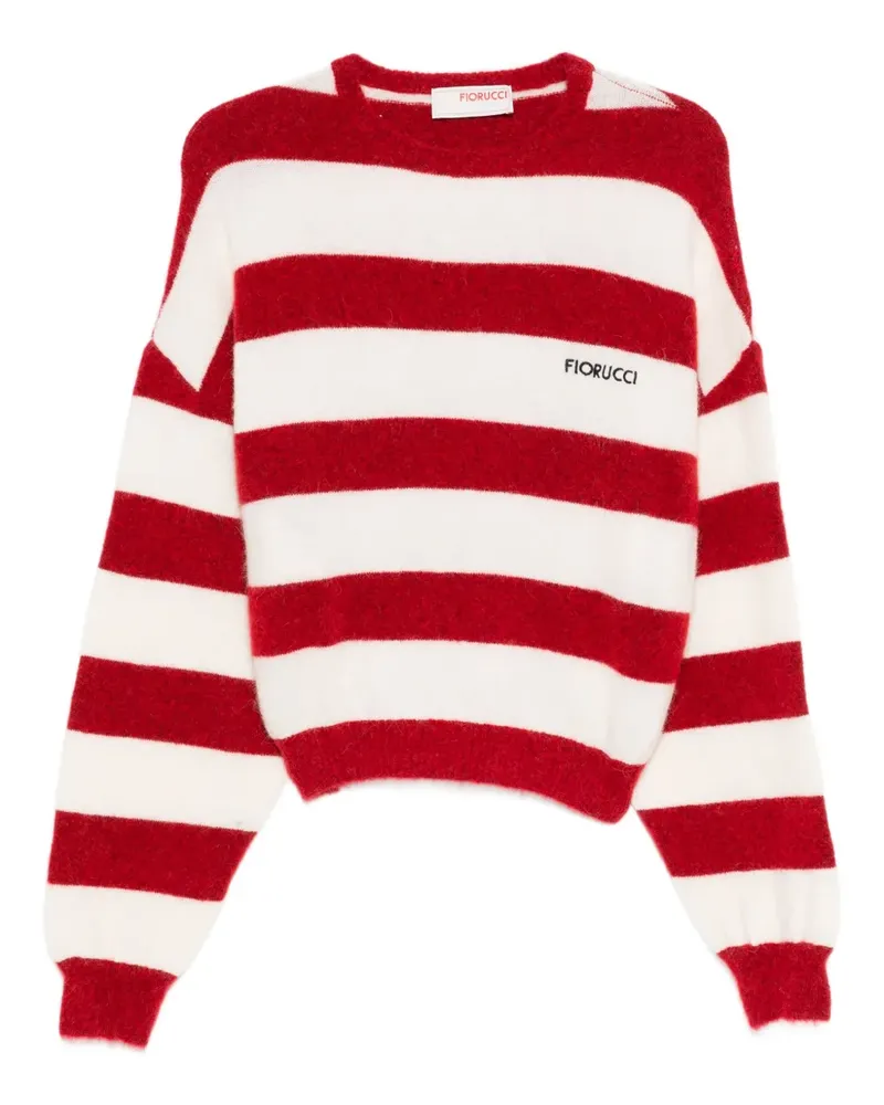 Fiorucci Gestreifter Pullover mit rundem Ausschnitt - Rot Rot