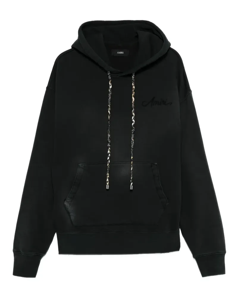 Amiri Bestickter Hoodie mit Kordelzug - Schwarz Schwarz