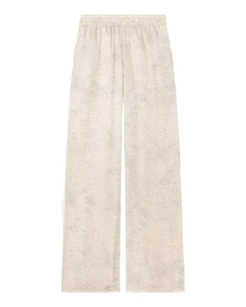 Golden Goose Weite Jogginghose mit Blumenmotiv - Weiß Weiß
