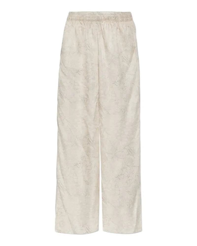 Golden Goose floral-motif wide-leg track pants - Weiß Weiß