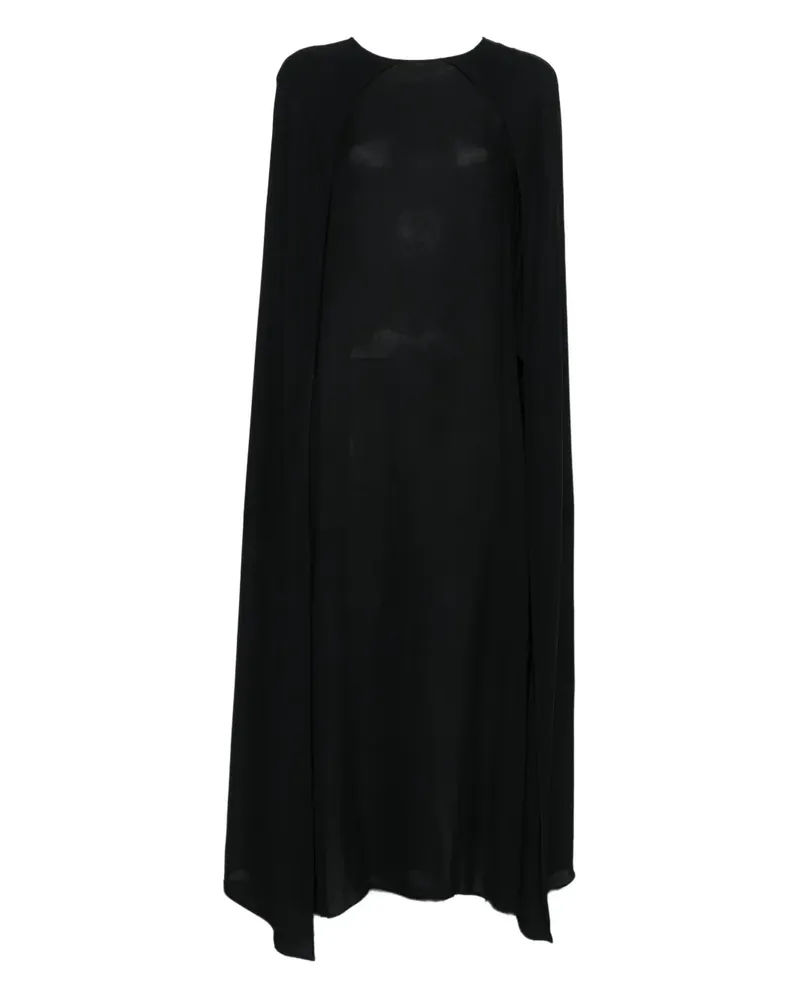 PLAN C Kleid mit Cape - Schwarz Schwarz