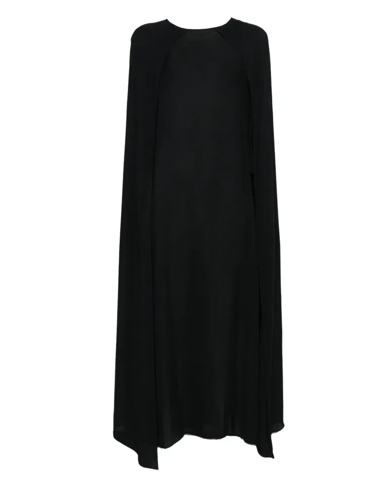 PLAN C Kleid mit Cape - Schwarz Schwarz