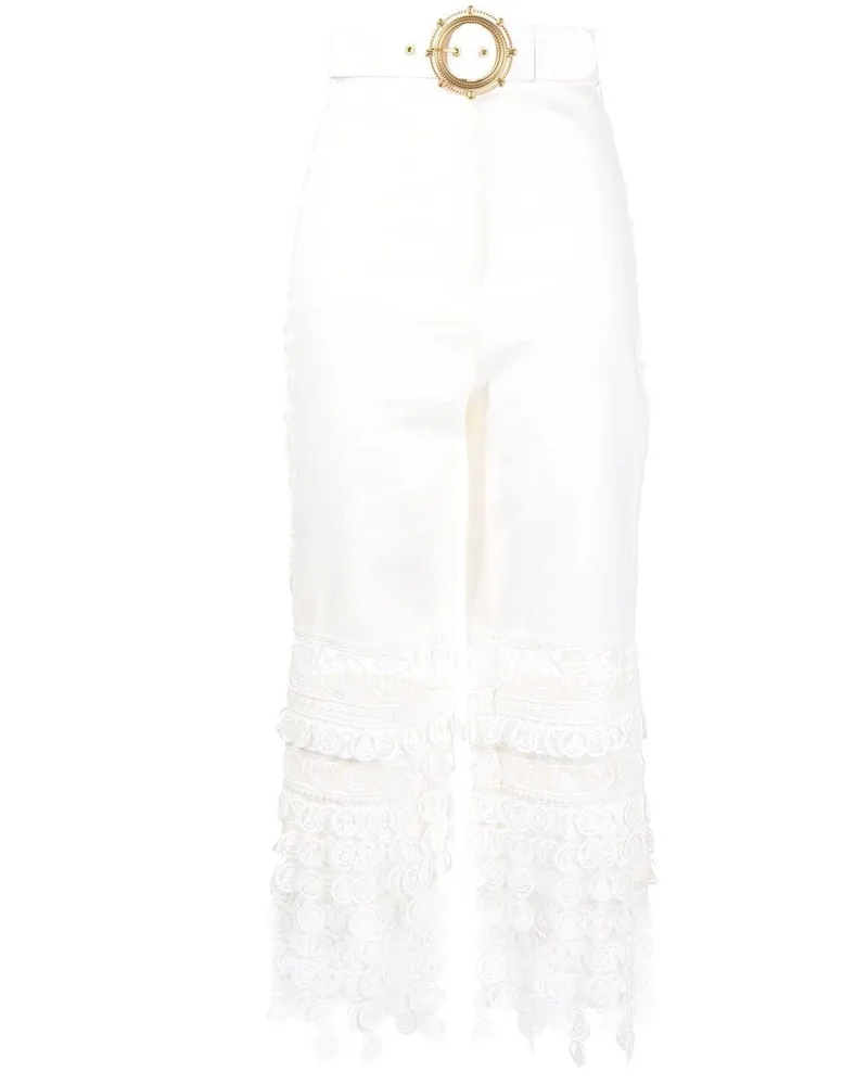 Zimmermann Hose mit hohem Bund - Weiß Weiß