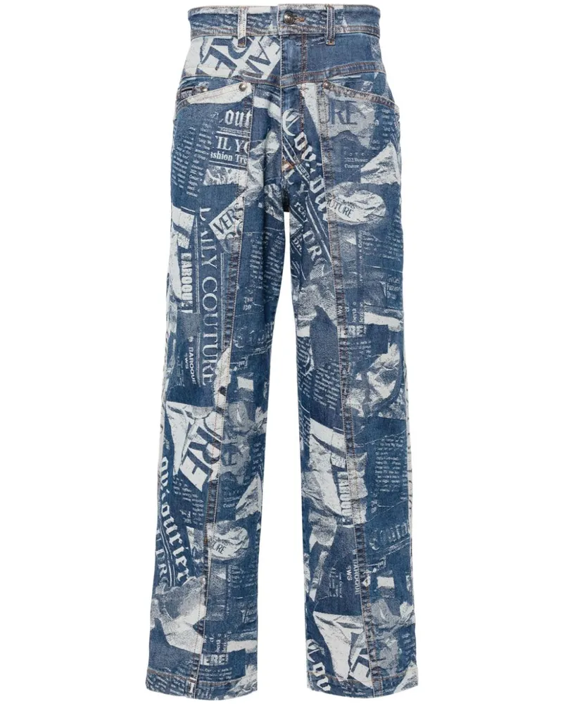 Versace Jeans Magazine Straight-Leg-Jeans Blau