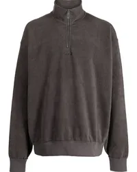 Izzue Fleece-Sweatshirt mit Nieten Braun